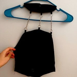 Chain detailed halter top